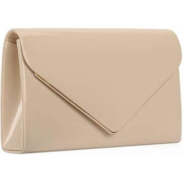 MOJISOLO Women's Evening Clutch Bags for Formal Cocktail Prom Wedding Party Patent Leather Dressy Fo...