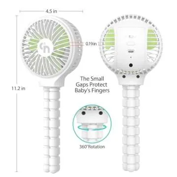 HomeLifairy Stroller Fan Battery Operated Fan Clip On Fan Rechargeable Handheld Personal Portable Fan Car Seat Fan for Baby Small Desk USB Mini Fan for Stroller Accessories