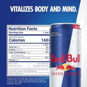 Red Bull Energy Drink Pack of 24 Cans 114mg Caffeine