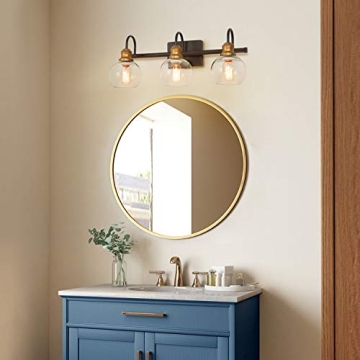 Stunning LALUZ Bathroom Light Fixtures with Gold Accents