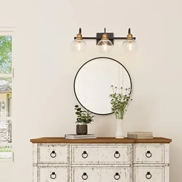 Stunning LALUZ Bathroom Light Fixtures with Gold Accents