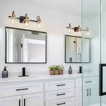 Stunning LALUZ Bathroom Light Fixtures with Gold Accents