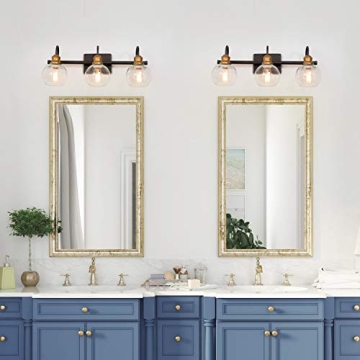 Stunning LALUZ Bathroom Light Fixtures with Gold Accents