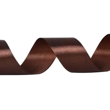 Trendy Brown Satin Ribbon 25 Yards for Crafting & Gifts
