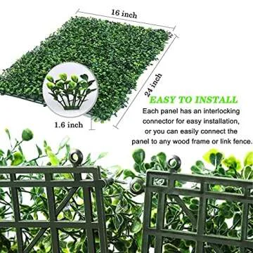 24 Pcs Boxwood Panels- 16"x24" Grass Wall Panel, Boxwood Hedge Wall Panels, Grass Wall Backdrop, UV Protected Privacy Hedge Screen for Indoor, Garden, Fence, Backyard and Outdoor Wedding Decor