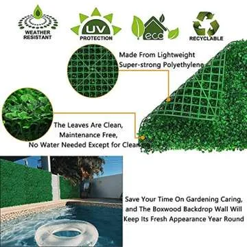 24 Pcs Boxwood Panels- 16"x24" Grass Wall Panel, Boxwood Hedge Wall Panels, Grass Wall Backdrop, UV Protected Privacy Hedge Screen for Indoor, Garden, Fence, Backyard and Outdoor Wedding Decor