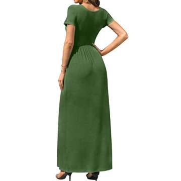 DB MOON Casual Maxi Dress with Pockets for Women