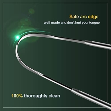 2 Pack Surgical Stainless Steel Tongue Scrapers for Fresh Breath