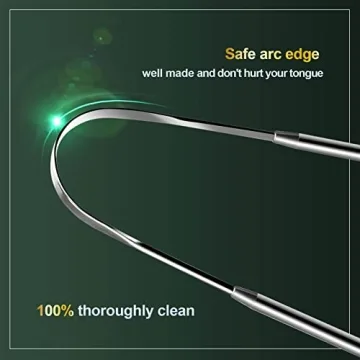 2 Pack Surgical Stainless Steel Tongue Scrapers for Fresh Breath