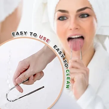 2 Pack Surgical Stainless Steel Tongue Scrapers for Fresh Breath