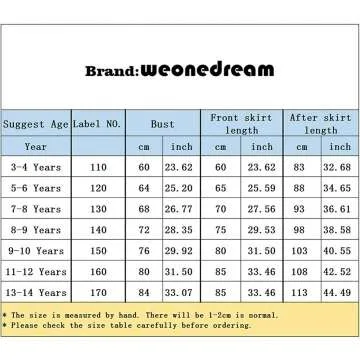 WEONEDREAM Girls Princess Dress for Parties 3-14