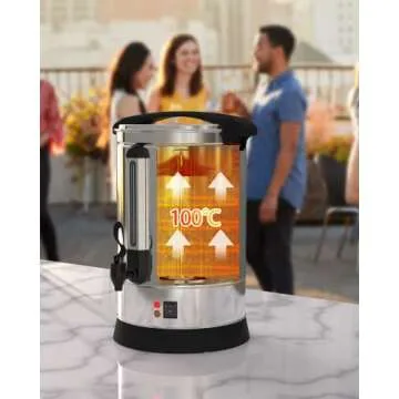 RIEDHOFF 100 Cup Commercial Coffee Maker, [Quick Brewing] [Food Grade Stainless Steel] Large Capacity Coffee Urn Perfect for Church, Meeting rooms, Lounges, and Other Large Gatherings-14 L