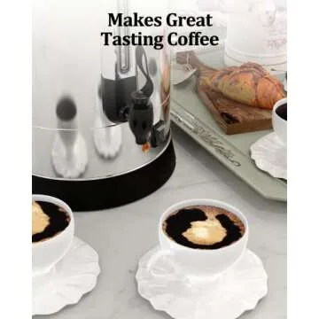 RIEDHOFF 100 Cup Commercial Coffee Maker, [Quick Brewing] [Food Grade Stainless Steel] Large Capacity Coffee Urn Perfect for Church, Meeting rooms, Lounges, and Other Large Gatherings-14 L