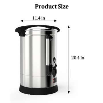 RIEDHOFF 100 Cup Commercial Coffee Maker, [Quick Brewing] [Food Grade Stainless Steel] Large Capacity Coffee Urn Perfect for Church, Meeting rooms, Lounges, and Other Large Gatherings-14 L
