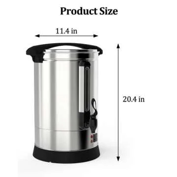 RIEDHOFF 100 Cup Commercial Coffee Maker, [Quick Brewing] [Food Grade Stainless Steel] Large Capacity Coffee Urn Perfect for Church, Meeting rooms, Lounges, and Other Large Gatherings-14 L
