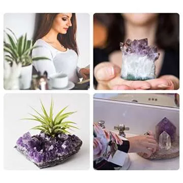 MIMOSA Healing Crystal Wands Amethyst/Rose Quartz/Clear Quartz&Amethyst Cluster