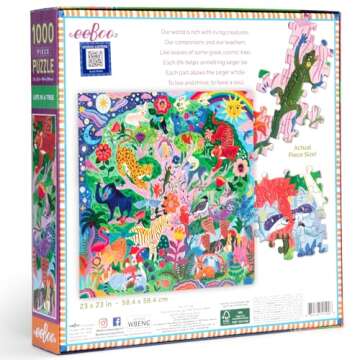 eeBoo Piece & Love: Life in a Tree - 1000 Piece Puzzle for Art Lovers
