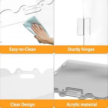 DEARBB Clear Dog Gate,19.68" W×22.83" H Transparent Free Standing Acrylic Dog Gate Indoor,Aesthetics Foldable Puppy Gate for doorways,Doggy Gate for Small Animal,Dog,-4 Panel