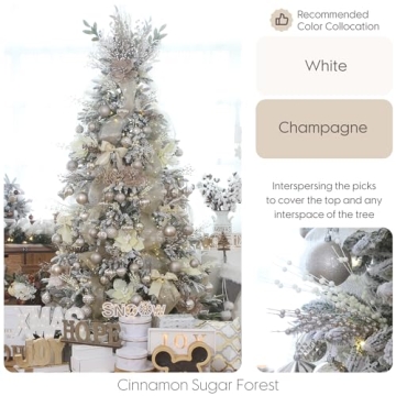 Sparkling Glitter Twigs - Champagne Berry Stem Ornaments