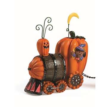 Pumpkin Express Train for Halloween Decorations - Fall Home Decor Table Top Figurines