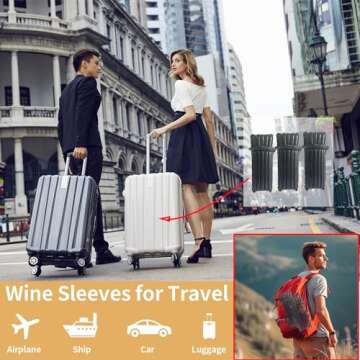 Wine Travel Bags for Wine Bottles Airplane,Black Reusable Wine Bottle Protector Bags with Free Inflator Pump,10 Packs