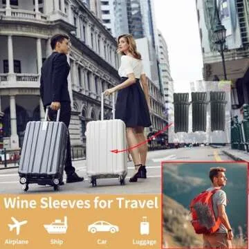Wine Travel Bags for Wine Bottles Airplane,Black Reusable Wine Bottle Protector Bags with Free Inflator Pump,10 Packs