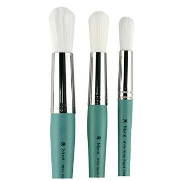 Creative Mark Mural Large Artist Brushes - White Filament Brushes for Acrylic & Watercolor Paint - R...