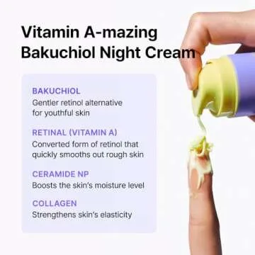 BY WISHTREND] Vitamin A-mazing Bakuchiol Retinal Night Cream, Retinol Alternative, Slow Aging, Skin Smoothing, Pore Refining, Anti-Wrinkle, Sensitive skin 1.05 oz