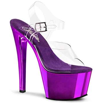 Stylish Pleaser Women's Sky308 Clear Purple Dress Sandal for High Fashion