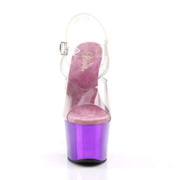 Pleaser Sky308 Clear Purple Dress Sandal for Women