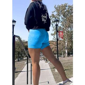 YVYVLOLO Women Workout Gym Shorts Seamless High Waisted Scrunch Butt Lifting Running Yoga Biker Shorts(Y510-Camo Caribbean-M)