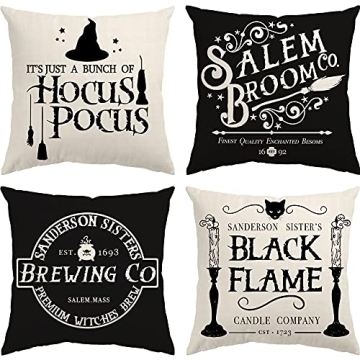 Glaring Halloween Decor Pillow Covers Set of 4 18x18