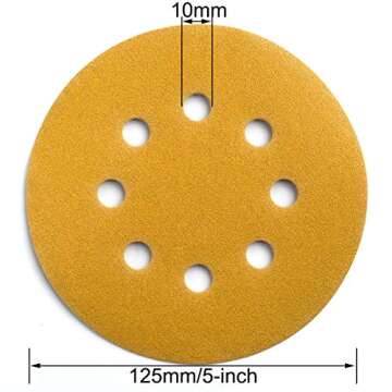 Aiyard 5-Inch Hook and Loop Sanding Discs - 180 Grit