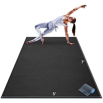 Gorilla Mats Premium Large Yoga Mat – Extra Thick, Non-Slip for Home Workouts, 7' x 5'