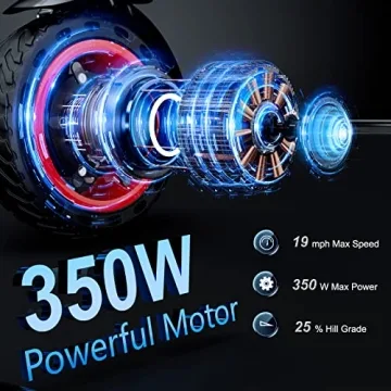 UP6 Electric Scooter - 19 MPH, 15 Miles Range, Foldable