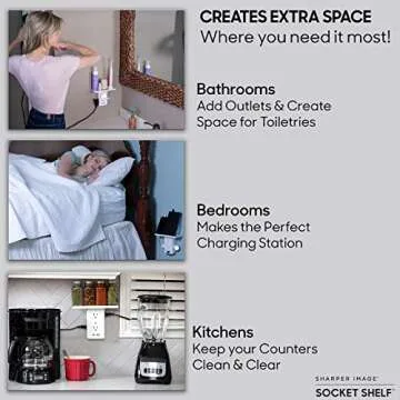 Socket Shelf with USB Charging and Surge Protection