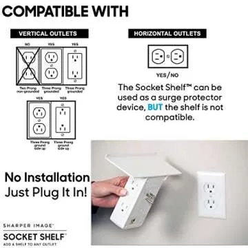 Socket Shelf with USB Charging and Surge Protection