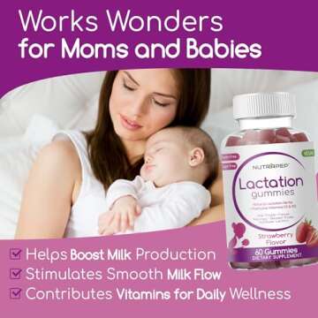 NutraPep Lactation and Postnatal Support Gummies - Milk Production Supply Increase Supplements for B...