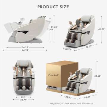 Massage Chair Full Body, SL Track Zero Gravity Massage Chair Recliner with 12 Modes, Bluetooth Speak...