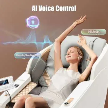 Massage Chair Full Body, SL Track Zero Gravity Massage Chair Recliner with 12 Modes, Bluetooth Speaker, Body Scan, Foot Roller & Airbags Massage, AI Voice Control, Wireless Charging, White