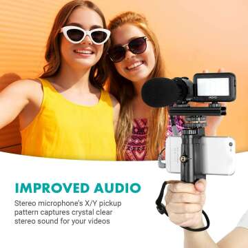 Movo Vlog Kit V7 - Tripod, Mic, Light for YouTube