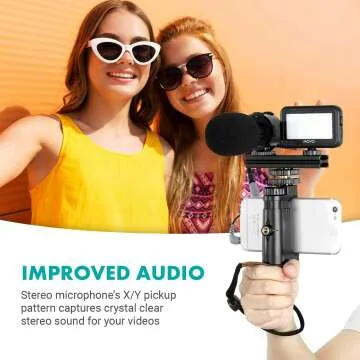 Movo Vlog Kit V7 - Tripod, Mic, Light for YouTube