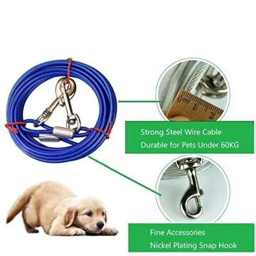 Durable Stainless Steel Dog Tie-Out Cable for Outdoor Fun