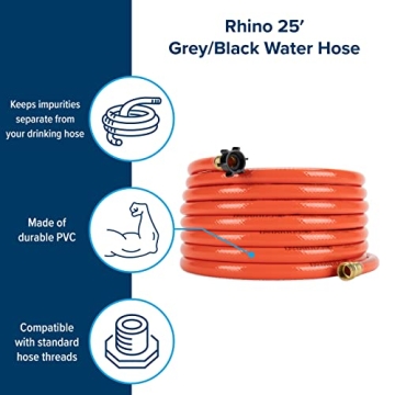 Camco Rhino 25Ft RV Sanitation Hose - Durable & Safe