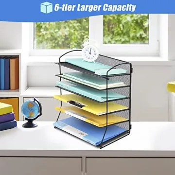 EASEPRES 6-Tier Mesh Desk Organizer for Home Office