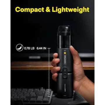 HOTO Handheld Vacuum Cleaner Cordless, Desk Vacuum Cleaner Compressed Electric Air Duster 15000Pa Suction, 4-in-1 Portable Vortex Vacuum Dust Buster Air Blower for Computer, Keyboard