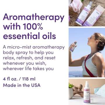 YUNI Beauty Calming Body Mist (4oz) My OM World - Natural Aromatic Oils - Relaxing Stress Relief - Promotes Focus & Clarity - All Natural, Paraben-Free, Cruelty-Free