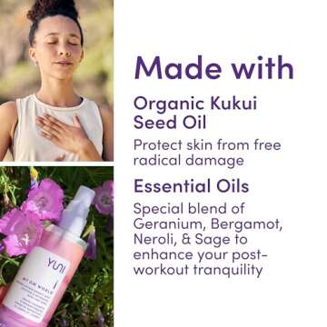 YUNI Beauty Calming Body Mist (4oz) My OM World - Natural Aromatic Oils - Relaxing Stress Relief - Promotes Focus & Clarity - All Natural, Paraben-Free, Cruelty-Free