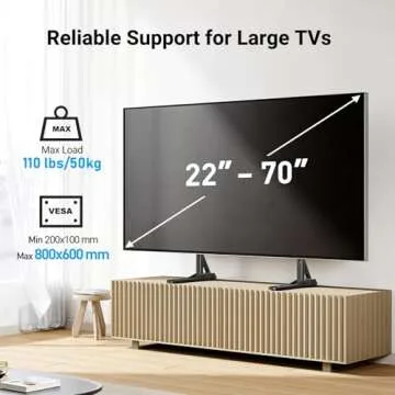 PERLESMITH Universal TV Stand Mount for 22-70 Inch TVs, Height Adjustable Table Top TV Stand, Great ...