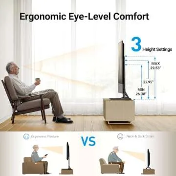 PERLESMITH Universal TV Stand Mount for 22-70 Inch TVs, Height Adjustable Table Top TV Stand, Great Load-Bearing Replacement TV Legs with Tempered Glass Holds up to 110lbs, Max VESA 800 x 600mm